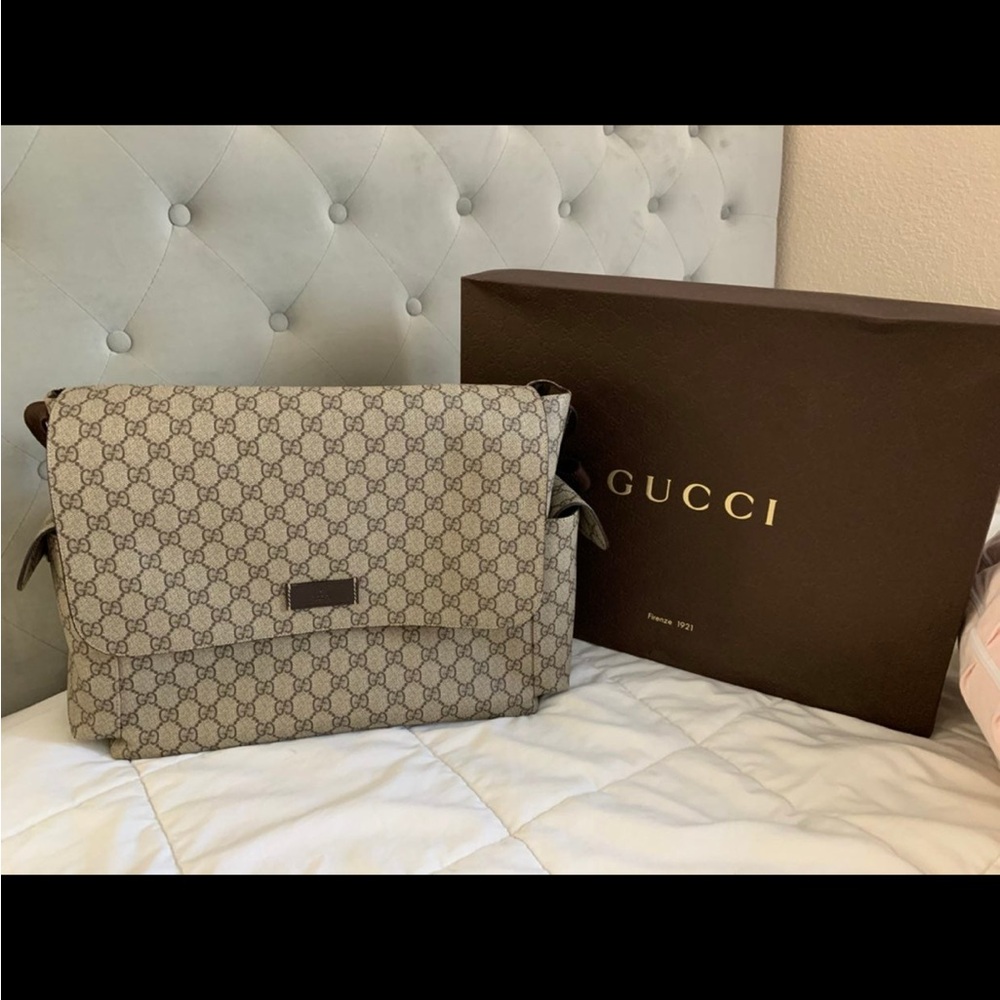 Gucci Guccissima Monogram Canvas Diaper Baby Messenger Bag Changing